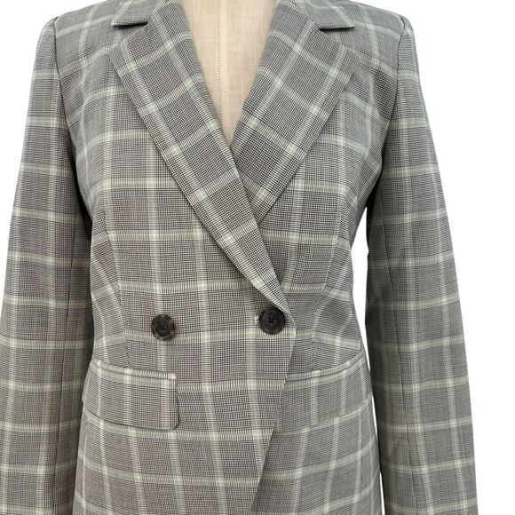J. Crew Devon Blazer Plaid Italian Stretch Tollegno Wool Blend Gray Size 0P - Picture 4 of 14